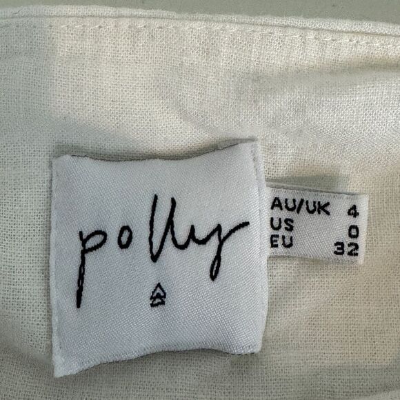 Princess Polly White Cropped Linen Blend Tank 0 - Picture 3 of 9